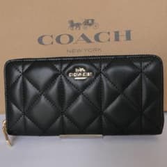 2点　 コーチ 長財布 ラウンドファスナー キルティング F53637 新品COACH コーチ 長財布 ラウンドファスナー キルティング F53637