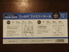 ワールド ファミリーセール 株主優待招待券のサムネイル