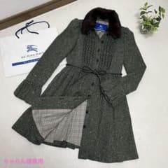 ちゃらん様 バーバリーブルーレーベルフリルツイードコート美シルエットラビット38 ちゃらん様 バーバリーブルーレーベルフリルツイードコート美