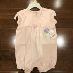 新品タグ付き 未使用♡ベビザラス ロンパース リボン ストライプ ピンクのサムネイル