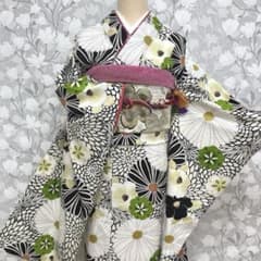 ジュニア卒業式着物 菊椿緑 十三参り着物 袴下着物【九重】 - メルカリ