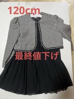 フォーマルドレス 黒と白のチェック柄　120cm 最終セール‼️のサムネイル