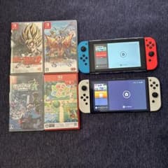 Switch本体2台、Switchソフト4つ、3ds本体、3dsソフトまとめ売りのサムネイル