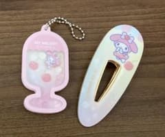 サンリオ　マイメロディ　フルーツポンチ柄キーホルダー＆ヘアクリップ　タイトー限定