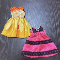 リカちゃん ドレス 2着セット 花柄 ピンク系のサムネイル
