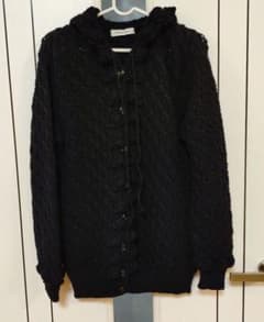 カネコイサオ　カーディガン　薔薇ブラック　WONDERFUL WORLDゆったり