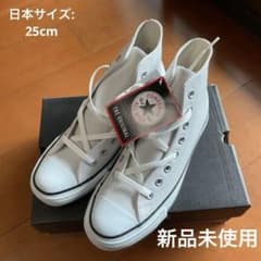 新品未使用　オールスター　ハイカット　レザー　白　25のサムネイル