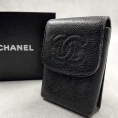 CHANEL シガレットケース　キャビアスキン　ブラック CHANEL ブラック レザー キャビアスキン シガレットケース 8848 - メルカリ