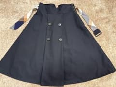 【新品】リバーシブル フレアスカート チェック柄 ネイビーのサムネイル