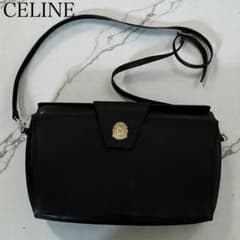 オールド セリーヌ ショルダーバッグ ブラック レザー マカダムロゴ