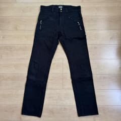 Langlitz Leathers ダブルニー ブラックデニム 真鍮ボタン 34 - メルカリ