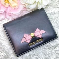 極美品✨ MIUMIU 二つ折り財布 マドラス リボン コンパクト財布