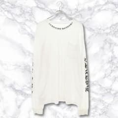 クロムハーツ ネックロゴプリント長袖カットソー M Chrome Hearts