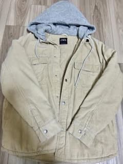 ZARA コーデュロイ　フード付きジャケット　Lのサムネイル