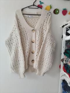 ZARA ケーブルニットカーディガン サイズS