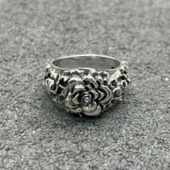 シルバー925 Silver バラ×スカルデザインリング/軽研磨仕上げ/19号 