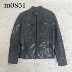 希少美品　m0851 牛革 レザー シングルライダース ジャケット 黒　44 希少美品 m0851 牛革 レザー シングルライダース ジャケット 黒 44