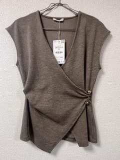 新品 ZARA ノースリーブ　トップス　ラップトップス　ラップベストのサムネイル