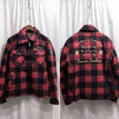 バンソン バッファロー チェック ウール ハンティングジャケット L 