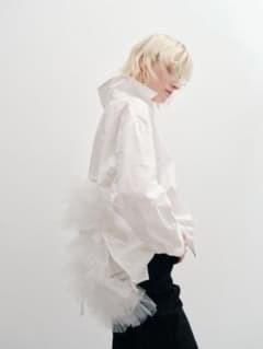 HIAND Detachable Tulle Back Shirt Black - メルカリ