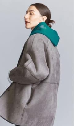 【WEB限定】ボア×フェイクムートン ノーカラーリバーシブルコート -2WAY-のサムネイル