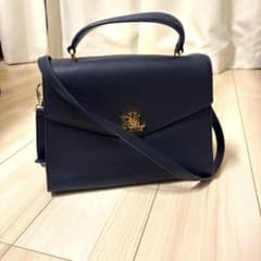 ローレンラルフローレン Farrar サッチェルバッグ ネイビー - メルカリ