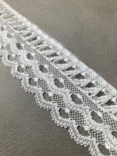 白 ラッセルフリルレース 手芸用 装飾用 幅約4.5cm×長さ約180cmのサムネイル