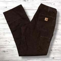美品 カーハートcarhartt パンツ ロゴ ブラウン 33×34 1874