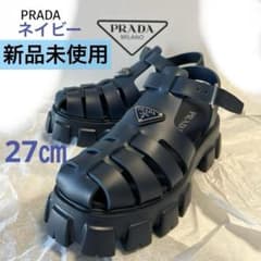 新品未使用】プラダ モノリス ラバー サンダル ネイビー 27センチ