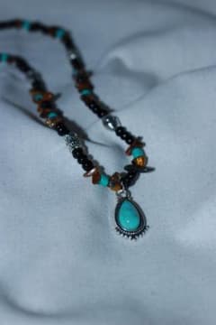 【MSY様専用】beadsnecklace/turquoiseのサムネイル