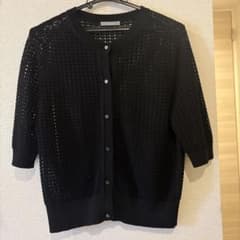 24SS theory luxe メッシュニットカーディガン ブラック - メルカリ