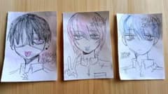 3枚セット　手描きオリジナルイラスト 原画のサムネイル