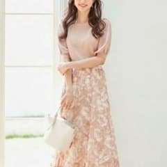 anysis 【美人百花コラボ】サテンスリーブ×フラワージャガードスカートのサムネイル