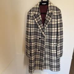 【CARVEN /カルヴェン】ダブルブレスト ロングコート　バイカラー 165 CARVEN カルヴェン 48 ダブルチェスターコート チェック柄 - メルカリ