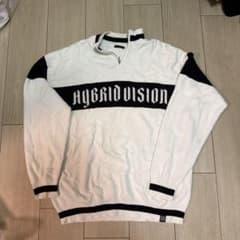 HYBRID VISION ハーフジップ ニット ホワイト ブラックのサムネイル