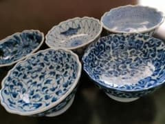 未使用】九窯染付 絵変り 高台鉢揃 5客セット - メルカリ