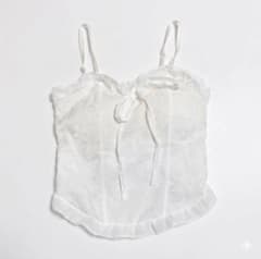 SHEIN レース キャミソール フリル トップス ホワイト M お値下げ可！のサムネイル