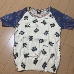 クマプリントのカラフルニットセーターのサムネイル