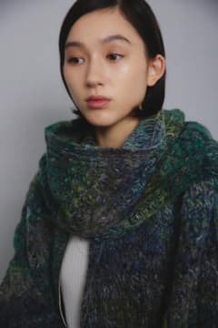 MURRAL マフラー　Hazy knit Scarf (Green)のサムネイル