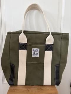 ラングリッツレザーズ キャンバス トートバッグ グリーン 新品なみ ラングリッツレザーズ キャンバス トートバッグ グリーン 新品なみ