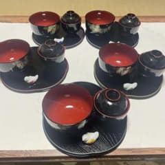 未使用品】桂由美 花柄和食器 4点×5客セット お椀大・お椀小・お盆