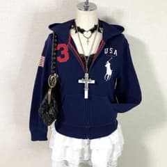 希少 ラルフローレン ジップパーカー ビッグポニー y2k 平成ギャル