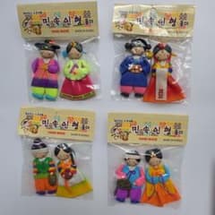 韓国伝統衣装 ハンドメイド マグネット 4セットのサムネイル