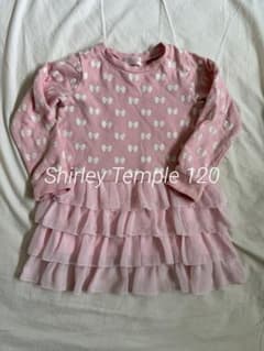 Shirley Temple リボン柄 フリル ワンピース ピンクのサムネイル