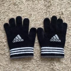 adidas 滑り止め付きニット手袋 黒　子供用のサムネイル