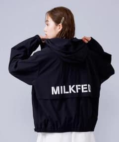 ミルクフェド バックロゴ入りブルゾンパーカー 軽量 ブラック M - メルカリ