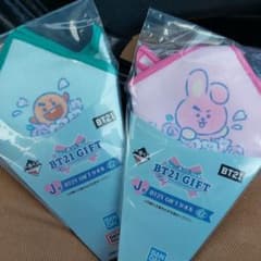 Bt21 이치 반 쿠지 GIFT 타월 쿠키 & 슈키 세트