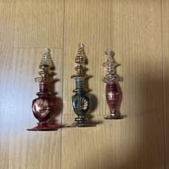 ヴィンテージ ガラス香水瓶 3点セット ガラス細工 インテリア レトロ