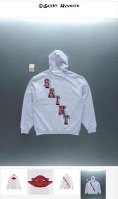 【新品】Nike Jordan x SAINT Mxxxxxx Hoodie白Lのサムネイル