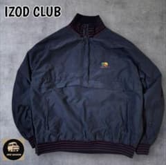 IZODCLUB極フェード襟コーズ刺繍ロゴハーフジップナイロンボンバーナス 